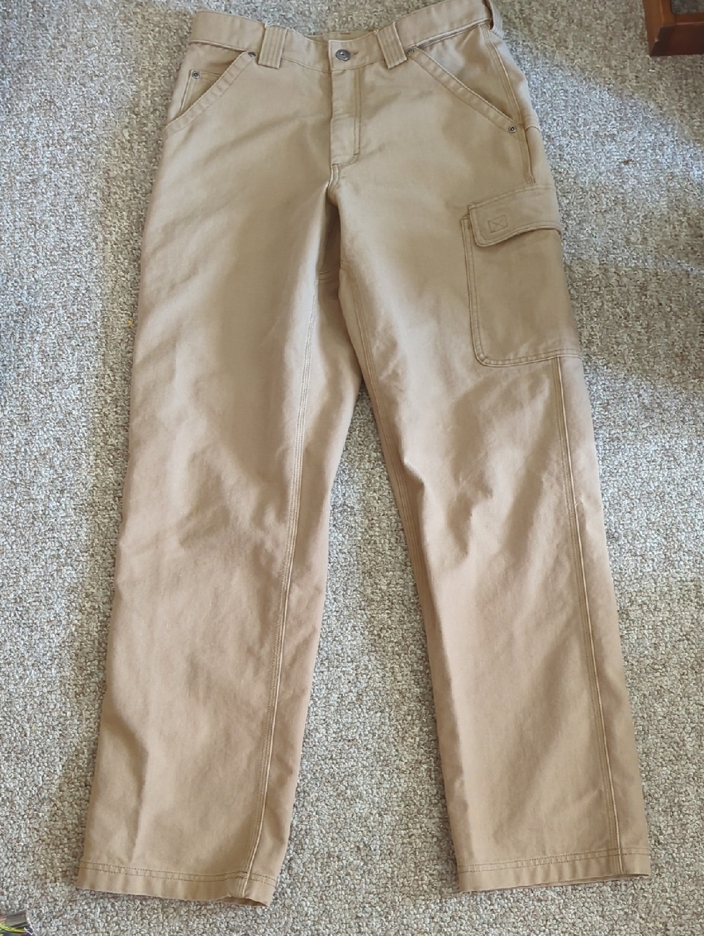 Duluth Trading Co Tan Cargo Pants with Side Utility Pocket